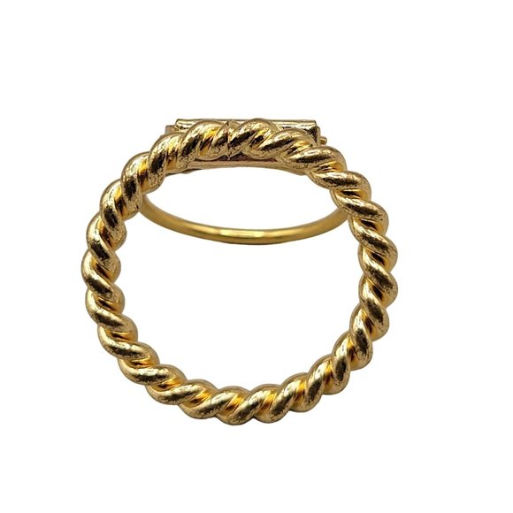 German Scarf Clip Twisted Rope Design Round Gold Tone Traditional - Picture 1 of 5